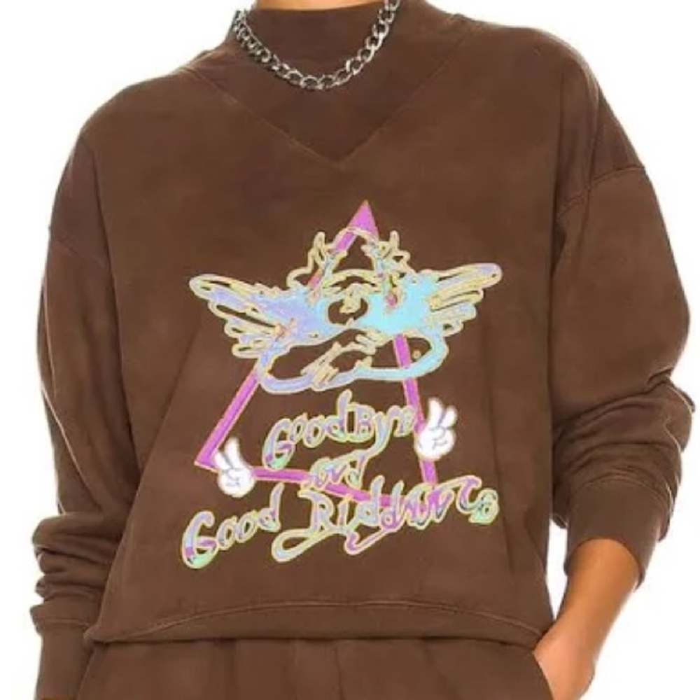 Boys Lie Brown Boxy Graphic Hoodie